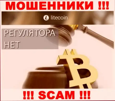 На информационном ресурсе мошенников LiteCoin Вы не разыщите информации о регуляторе, его нет !!!