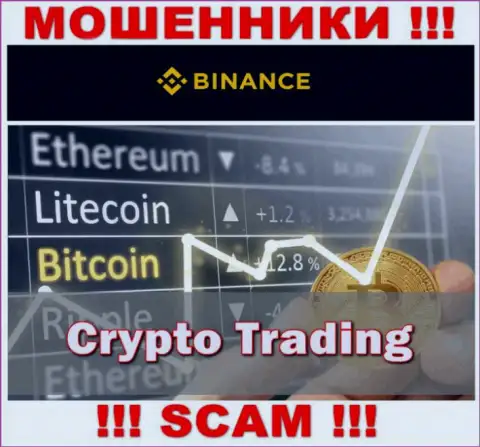 Направление деятельности мошенников Бинансе Ком - это Crypto trading, однако имейте ввиду это разводилово !!!