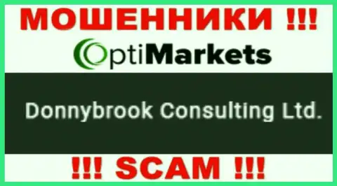 Кидалы ОптиМаркет Ко утверждают, что Donnybrook Consulting Ltd владеет их лохотронном