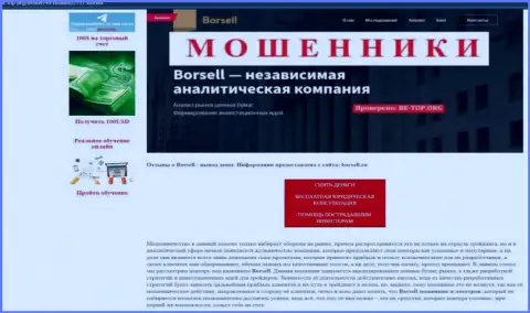 Borsell Ru - это ШУЛЕРА !!! Прикарманивают средства клиентов (обзор мошенничества)