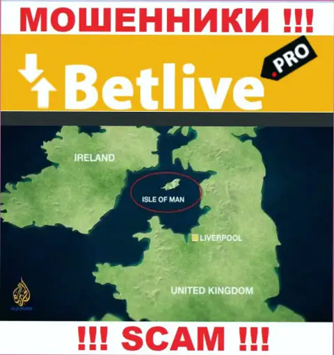 BetLive Pro расположились в оффшоре, на территории - Isle of Man