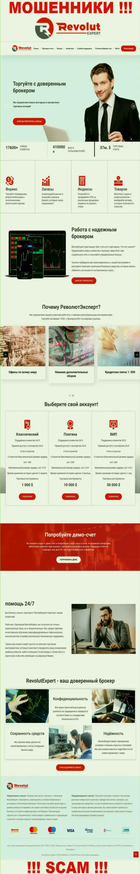 Внешний вид официального web-портала мошеннической организации Сангин Солюшинс ЛТД