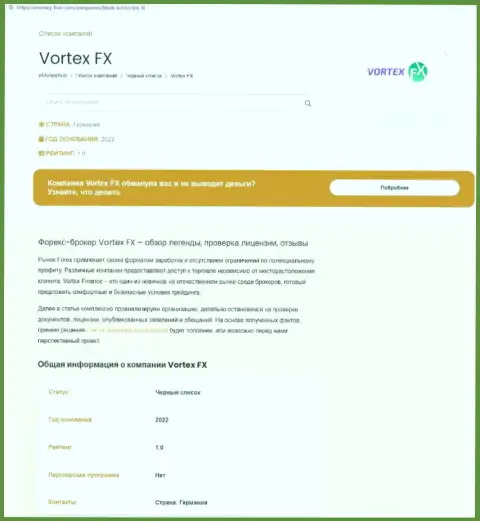 Как зарабатывает деньги Vortex FX internet мошенник, обзор деяний компании