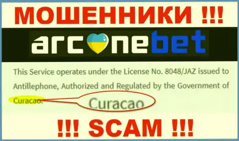 ArcaneBet - это internet-ворюги, их место регистрации на территории Curaçao